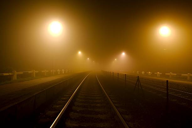 istock Rails in the fog 513071495