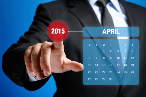 April 2015 Calendar on Interface Touchscreen