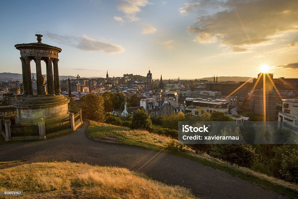 Sunset in Edinburgh Sunset panorama in Edinburgh. Edinburgh - Scotland Stock Photo