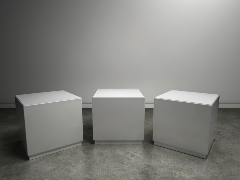 empty plinth in gallery or museum  to place your product. With clipping path