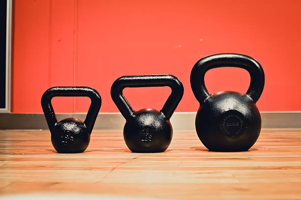 istock Fitness exercise equipment dumbbell weights 513099125