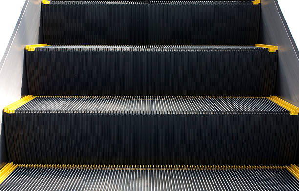 istock Escalator in close-up shot.Stairs  rowed or lined things. 513100631