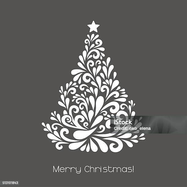 Astratto Albero Di Natale - Immagini vettoriali stock e altre immagini di Albero di natale - Albero di natale, Natale, Ricciolo