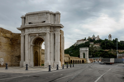 Ancona's landmark: Roman Triumph Arches on the waterfront