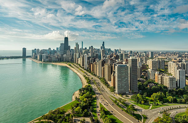 istock Chicago Skyline aerial view 513102638
