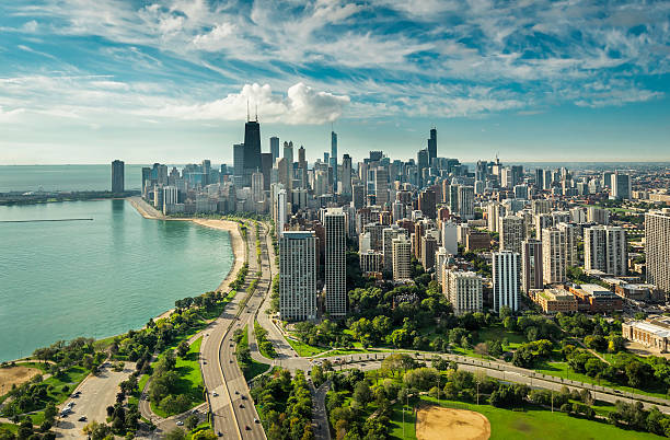 istock Chicago Skyline aerial view 513102654