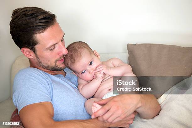 Father And Baby Daughter Stock Photo - Download Image Now - 0-11 Months, Adult, Baby - Human Age