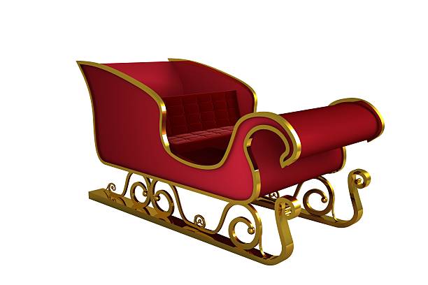 istock Red and gold santa sleigh 513104107