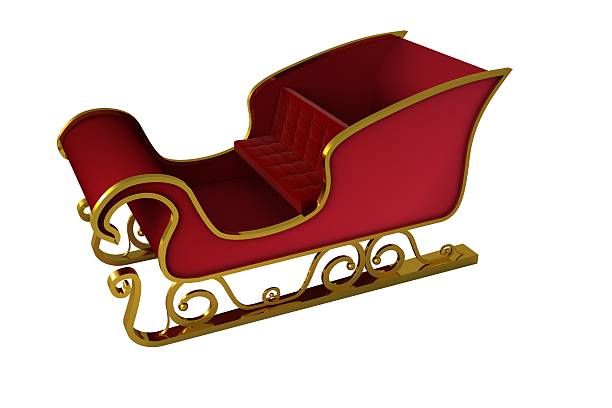 istock Red and gold santa sleigh 513104229