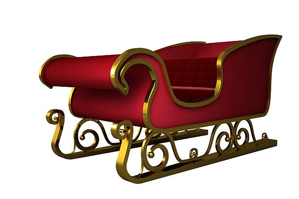 istock Red and gold santa sleigh 513104337