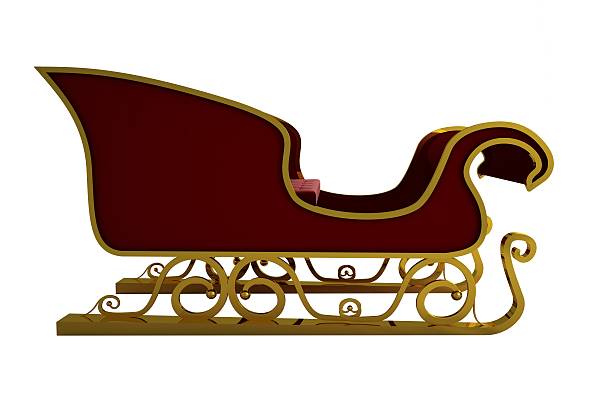 istock Red and gold santa sleigh 513104413