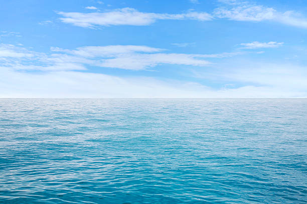 Beautiful seascape under blue sky with clouds