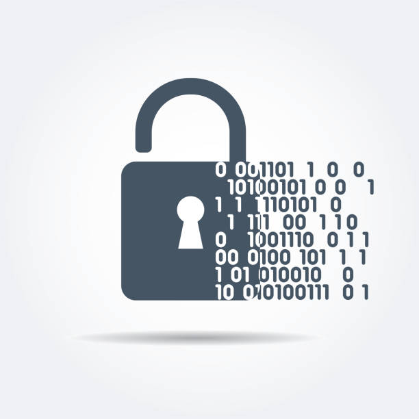 디지탈 보안 - encryption security system security padlock stock illustrations