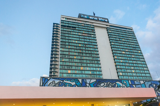 havana, Сuba - January 25, 2016: historical habana libre hotel is one of the oldest five star hotel used to be hilton hotel at havana cuba