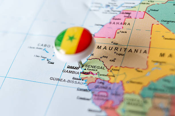 istock Senegalese flag pin pointing Dakar 513120004