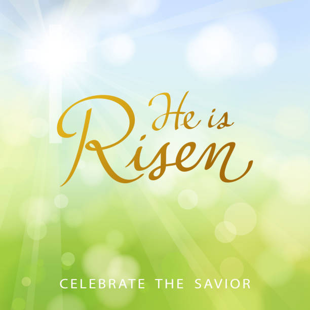 He is Risen Celebrate the savior on easter, he is risen. cross shape cross religion christianity stock illustrations