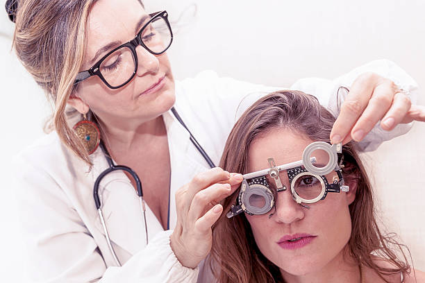 istock specialist in ophthalmology test new lenses on a patient 513125408