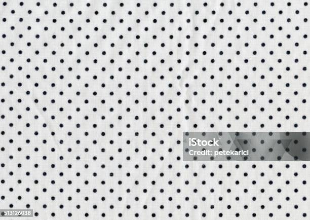 White With Black Dots Textile Stock Photo - Download Image Now - Polka Dot, Art And Craft, Backgrounds