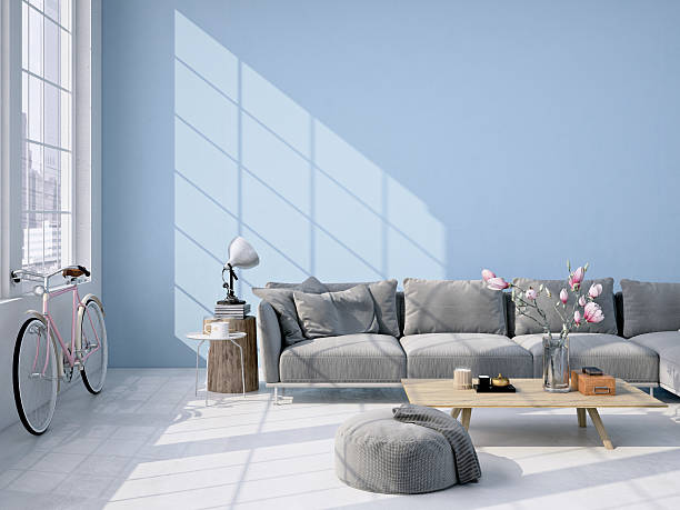 istock living room loft interior. 3d rendering 513127282