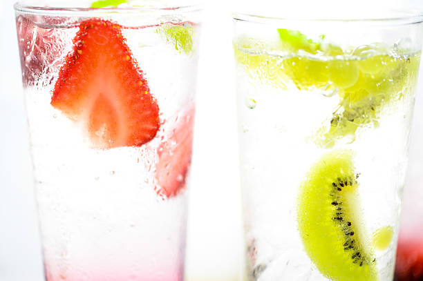 Soft drink, Kiwi and Strawberry Soda stock photo