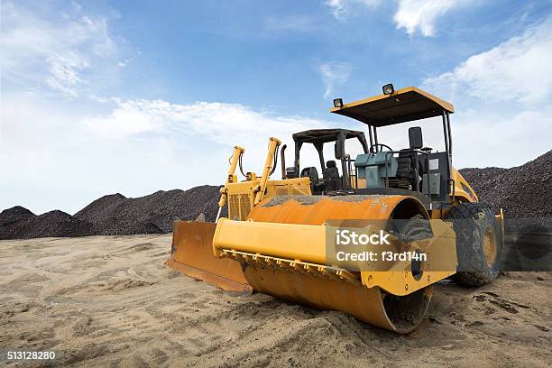 Bulldozer Road Roller Stock Photo - Download Image Now - Road Roller, Construction Equipment, Construction Machinery