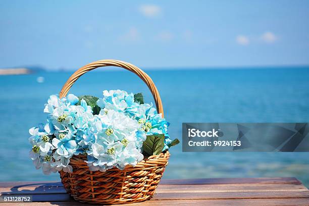 Flowers In Basket Stock Photo - Download Image Now - Animal Nest, Backgrounds, Basket