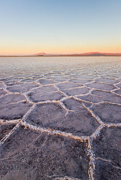 istock purple sunset on Uyuni saline, salar 513129654