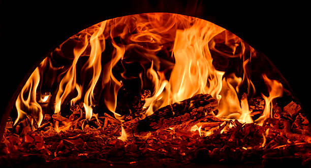 The fire in the oven