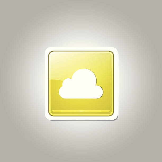 ilustrações de stock, clip art, desenhos animados e ícones de nuvem vector quadrado amarelo ícone de web de botão - shape rectangle chrome interface icons