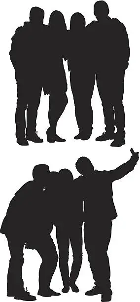 Vector illustration of Group of friends standing together