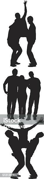 Three Friends Together Stock Illustration - Download Image Now - Adult, Adults Only, Arms Akimbo