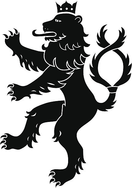Czech Lion Czech national emblem - two-tailed lion. czech republic stock illustrations