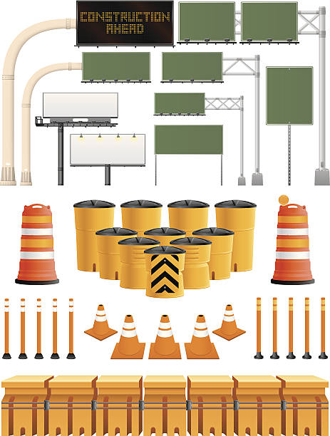 Freeway Collection http://www.zmina.com/Sign.jpg hardhat roadblock boundary barricade stock illustrations