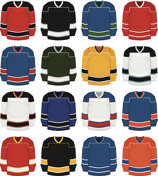 illustrations, cliparts, dessins animés et icônes de jersey de hockey - hockey sur patins