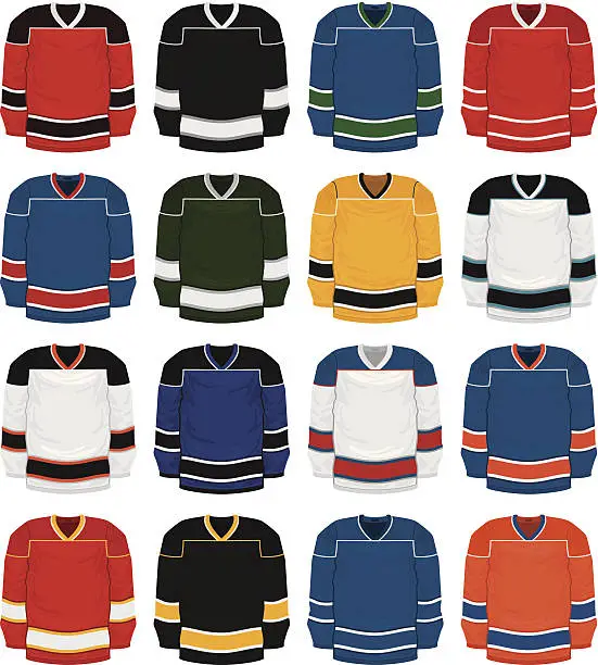 Vector illustration of Hockey Jersey Set