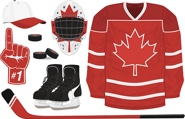 hokej sprzęt - sports uniform closet sports clothing variation stock illustrations
