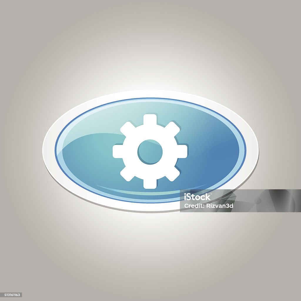 Settings Elliptical Vector Blue Web Icon Button Blue stock vector