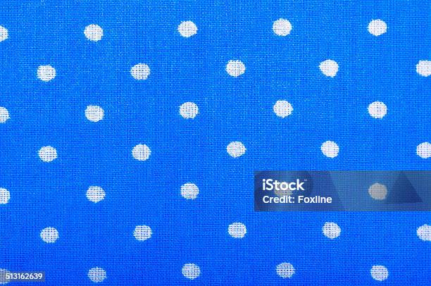 Blue Fabric Texture With Dots Stock Photo - Download Image Now - Blue, Bright, Checked Pattern