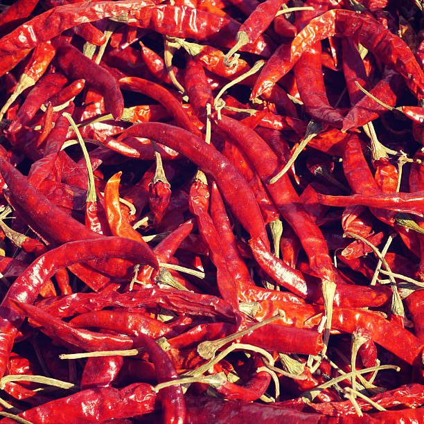 istock dried Chilli old retro vintage style 513165283