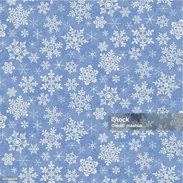 Ilustración de Snowflakes Patrón Perfecto y más Vectores Libres de Derechos de Copo de nieve - Copo de nieve, Ilustración, Motivo repetido