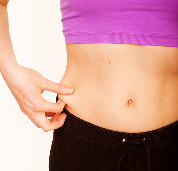 istock part of womans stomach close up isolated 513166367