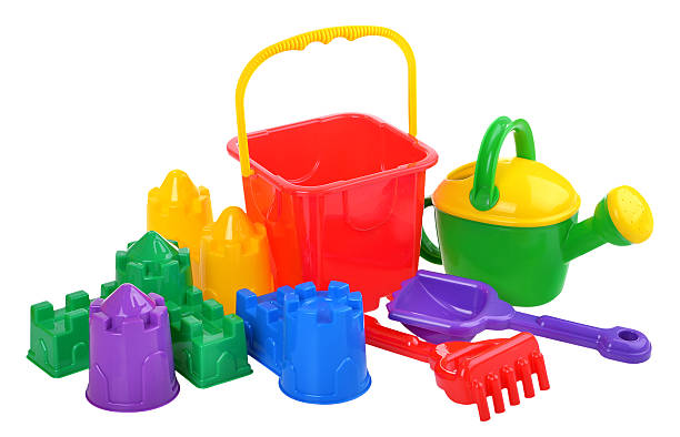 istock Children's beach toys isolated on white 513179635