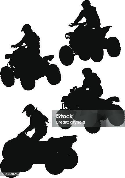 Jumping Quad Stock Illustration - Download Image Now - Quadbike, Off-Road Vehicle, In Silhouette