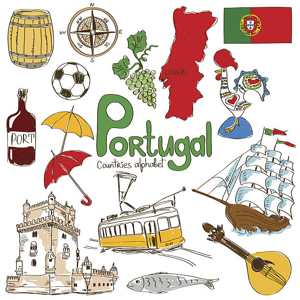 ilustrações de stock, clip art, desenhos animados e ícones de coleção de ícones de portugal - ship in a bottle bottle sailing ship nautical vessel