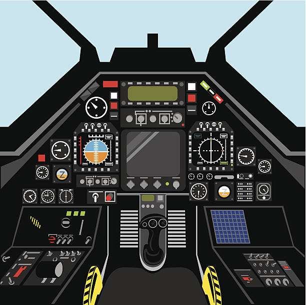 Kokpicie samolotu – artystyczna grafika wektorowa