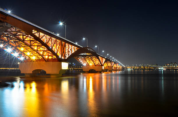 Han river and Seongsan bridge in Seoul, Korea
