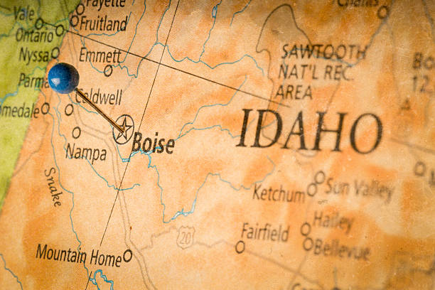 карта бойсе айдахо - idaho boise map cartography стоковые фото и изображения