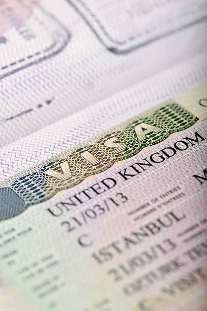 istock United Kingdom visa in passport 513206549