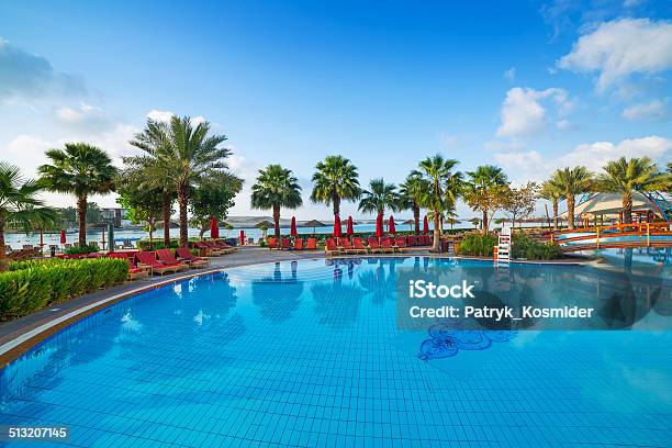 Tropical Swimming Pool Stock Photo - Download Image Now - Abu Dhabi, Green Color, Beauty