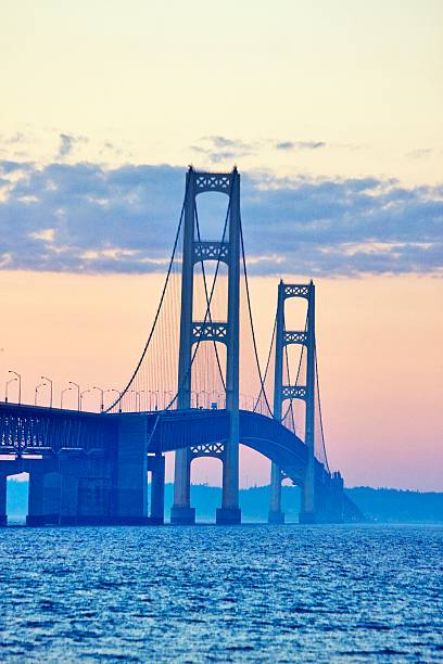 istock Mackinac Bridge in the evening 513209951
